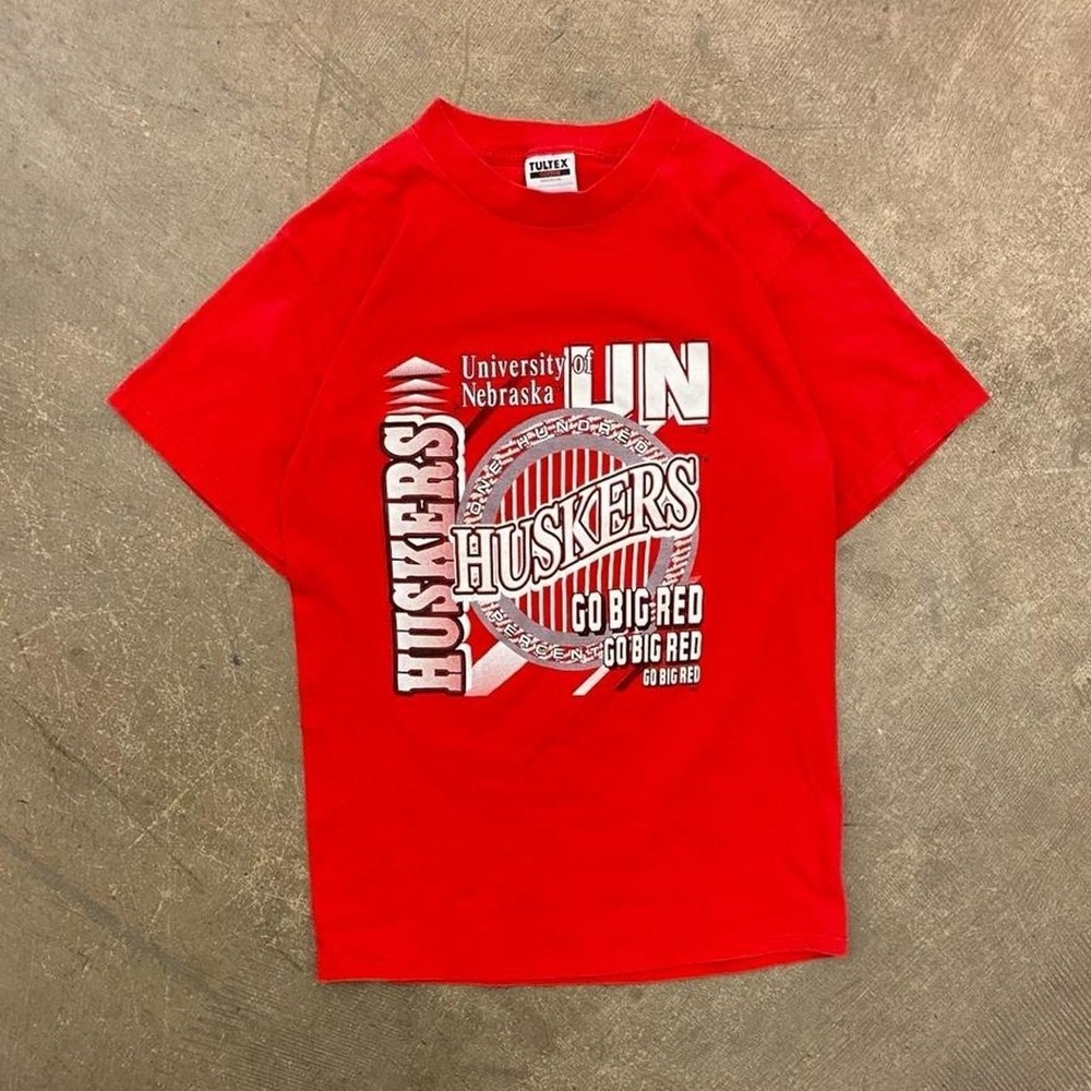 Vintage Nebraska Cornhuskers Tultex 90s Fan T-Shirt Size Large